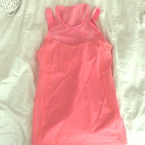 lululemon pink top with built in sports bra